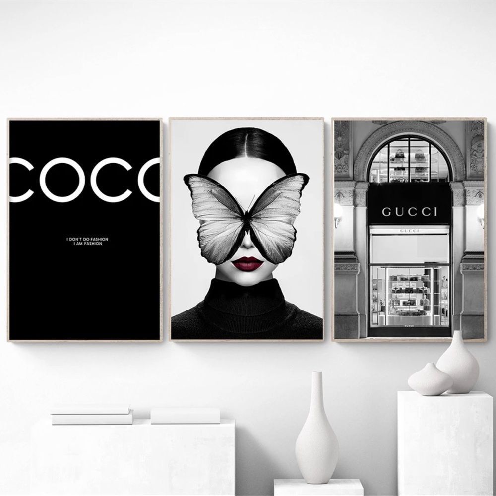FASHION COUTURE PRINT SET | Black & White Luxury-Inspired Wall Art